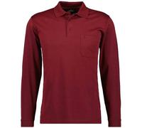 RAGMAN Herren Langarm-Poloshirt - Soft Knit Polo Knopf Langarm, Baumwollmischung, Knopfleiste, Easy Care, rot, 4XL Rot