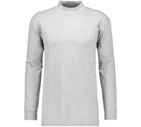 RAGMAN Herren Stehkragen-Pullover - Langarm Basic Stehkragen Regular, Single Jersey, einfarbig, grau, 3XL Grau Melange