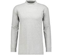 RAGMAN Herren Stehkragen-Pullover - Langarm Basic Stehkragen Regular, Single Jersey, einfarbig Grau Melange M
