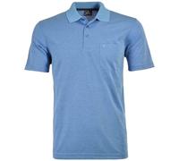 Ragman Herren Softknit-Polo fein gestreift,Aqua,L