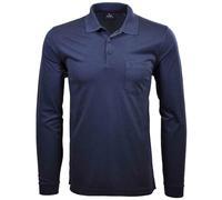 Ragman Herren Softknit-Polo Fineliner, Langarm,M,Azur