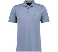 Ragman Softknit-Polo "fishnet" L blau