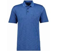 RAGMAN Herren Softknit-Polo gestreift, Flammdesign Blau-Melange-765, 3XL