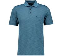RAGMAN Herren Softknit-Polo gestreift, Flammdesign Dunkelgrün-357, L