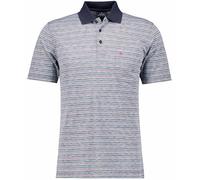 RAGMAN Herren Softknit-Polo gestreift, Kurzarm Blau-Melange-701, M