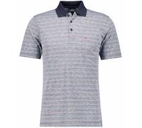 RAGMAN Herren Softknit-Polo gestreift, Kurzarm Blau-Melange-701, M