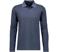 Ragman Herren Poloshirt Softknit-Polo Jacquard Langarm Baumwollmischung Marine Größe L
