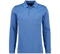 Ragman Herren Softknit-Polo Langarm, Aqua, S