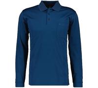 Ragman Herren Softknit-Polo Langarm, Dunkelblau, L