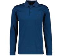 Ragman Herren Softknit-Polo Langarm, Dunkelblau, L