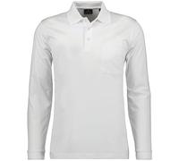Ragman Herren Softknit-Polo Langarm, Weiß, XL