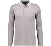 RAGMAN - Softknit-Poloshirt mit Brusttasche, Langarm Silbergrau - Gr. - 3XL