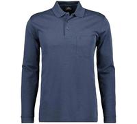 Ragman Poloshirt Regular Fit Langarm Einfarbig Dunkelblau XL