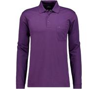 RAGMAN Regular Fit Longsleeve Poloshirt violett, Einfarbig