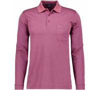 RAGMAN Regular Fit Longsleeve Poloshirt rot, Einfarbig