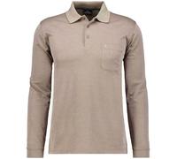 RAGMAN Regular Fit Longsleeve Poloshirt beige, Einfarbig