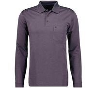 RAGMAN Softknit Regular Fit Longsleeve Poloshirt mokka, Gemustert