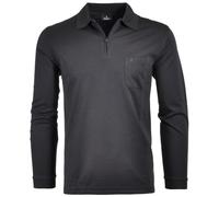 Ragman Herren Softknit-Poloshirt Langarm mit Zip 3XL Schwarz