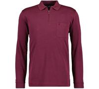 RAGMAN Modern Fit Longsleeve Poloshirt beere, Einfarbig