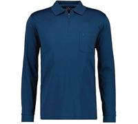 RAGMAN Herren Softknit-Poloshirt Langarm mit Zip L, Dunkelblau-793