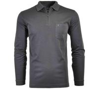 Ragman Herren Softknit-Poloshirt Langarm mit Zip M Anthrazit