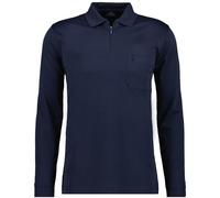RAGMAN Herren Softknit-Poloshirt Langarm mit Zip S, Marine-070