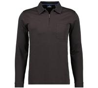 RAGMAN Herren Softknit-Poloshirt Langarm mit Zip L, Mokka-083