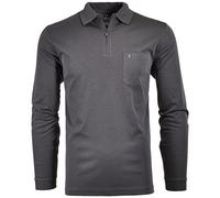 RAGMAN Modern Fit Longsleeve Poloshirt anthrazit, Einfarbig