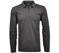 Ragman Herren Softknit-Poloshirt – Langarm mit Zip, Modern Fit – Schiefer-027, M