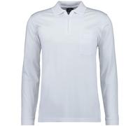 RAGMAN Herren Softknit-Poloshirt Langarm mit Zip XL, Weiss-006