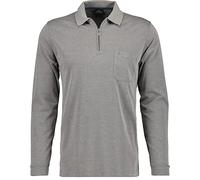 Ragman Herren Softknit-Poloshirt Langarm mit Zip XXL Silbergrau