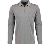 Ragman Herren Softknit-Poloshirt Langarm mit Zip XXL Silbergrau
