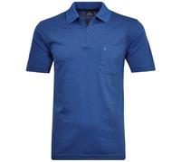 RAGMAN Herren Softknit-Poloshirt mit Zip Blau-Melange-765, 4XL