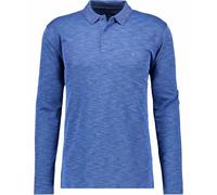 RAGMAN Herren Softknitpolo Flammdesign, Langarm S, Blau-Melange-765