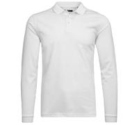 RAGMAN Soft Knit Regular Fit Longsleeve Poloshirt weiss, Einfarbig