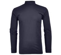 RAGMAN Herren Stehkragen-Pullover - Langarm Basic Stehkragen Regular, Single Jersey, einfarbig M Blau