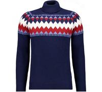 RAGMAN Herren Strickpullover mit Rollkragen, Jacquard Marine-070, L