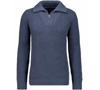 Ragman Herren Strickpullover mit Troyer-Kragen, Regular Fit, strukturiert, Marine, M