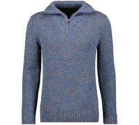 RAGMAN Herren Strickpullover mit Troyer-Kragen, Tweed