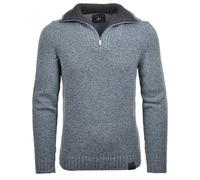 RAGMAN Herren Strickpullover mit Troyer-Kragen, Tweed