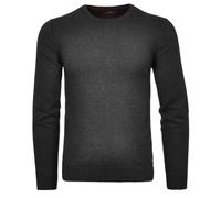 Ragman Strickpullover Regular Fit Rundhals Baumwolle/Kaschmir Einfarbig Anthrazit XXL