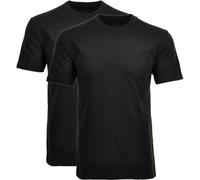 RAGMAN Regular Fit T-Shirt Rundhals Doppelpack schwarz, Einfarbig