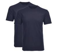 RAGMAN Herren T-Shirt 2er Pack - 1/2 Arm, Unterhemd, Rundhals Dunkelblau 4XL