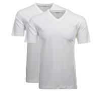 RAGMAN Regular Fit T-Shirt V-Ausschnitt Doppelpack weiss, Einfarbig