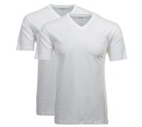 RAGMAN Regular Fit T-Shirt V-Ausschnitt Doppelpack weiss, Einfarbig