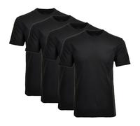 RAGMAN Herren T-Shirt 4er Pack - 1/2 Arm, Unterhemd, Rundhals Schwarz 4XL