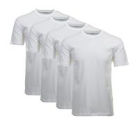 RAGMAN Herren T-Shirt 4er Pack - 1/2 Arm, Unterhemd, Rundhals Weiß L
