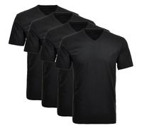 RAGMAN Herren T-Shirt 4er Pack - 1/2 Arm, Unterhemd, V-Neck 4XL Schwarz