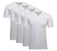 RAGMAN Herren T-Shirt 4er Pack - 1/2 Arm, Unterhemd, V-Neck L Weiß
