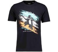 RAGMAN Regular Fit T-Shirt Rundhals schwarz, Bedruckt